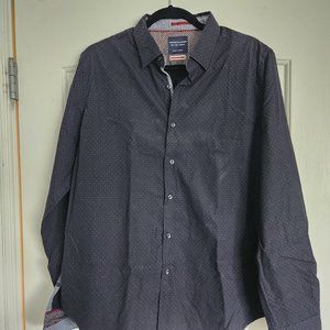 Denim & Flower Ricky Singh Slim Fit Polka Dot Button Down Shirt